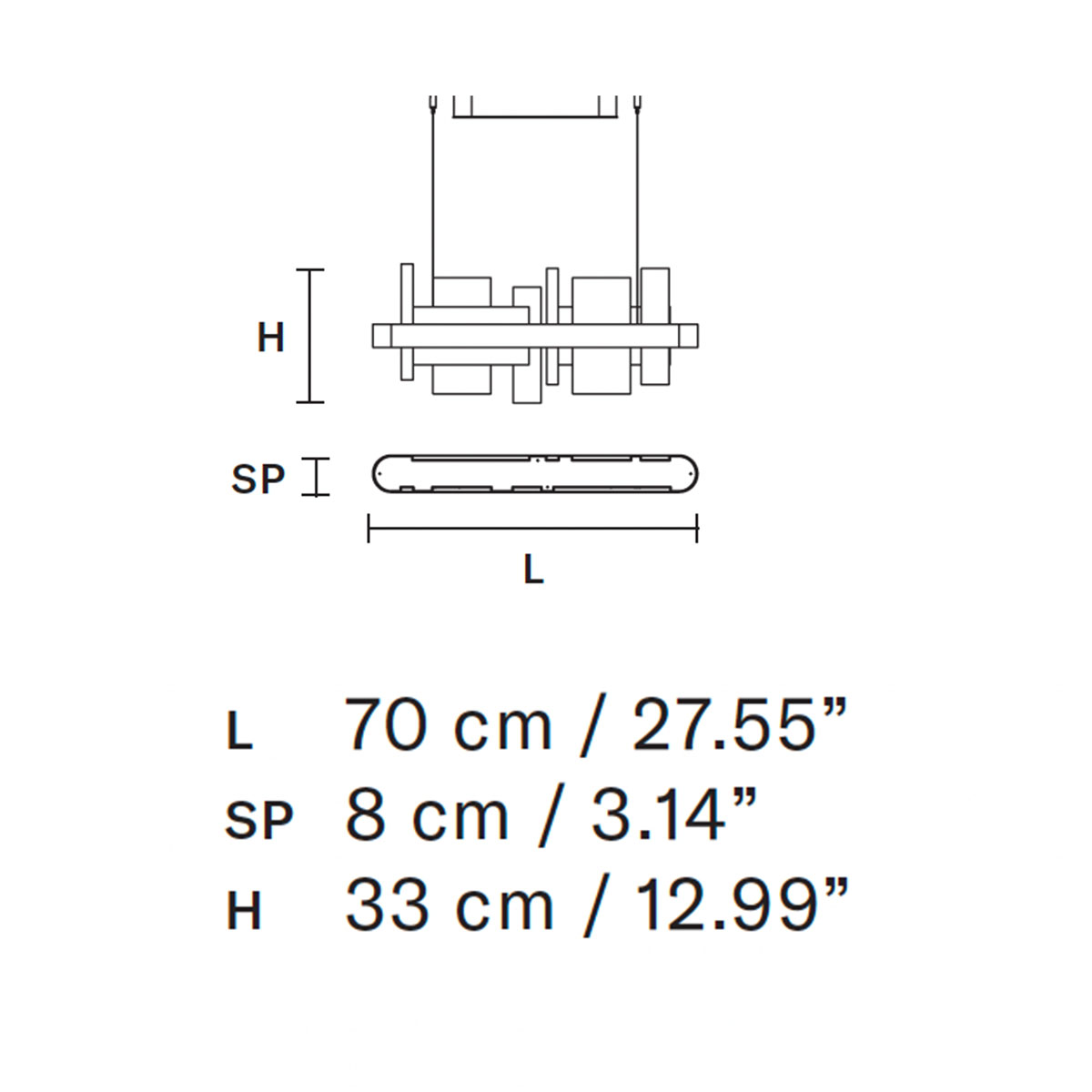 Honicé S70 Pendelleuchte, Onyx Stein, Gold brüniert, L: 70 cm