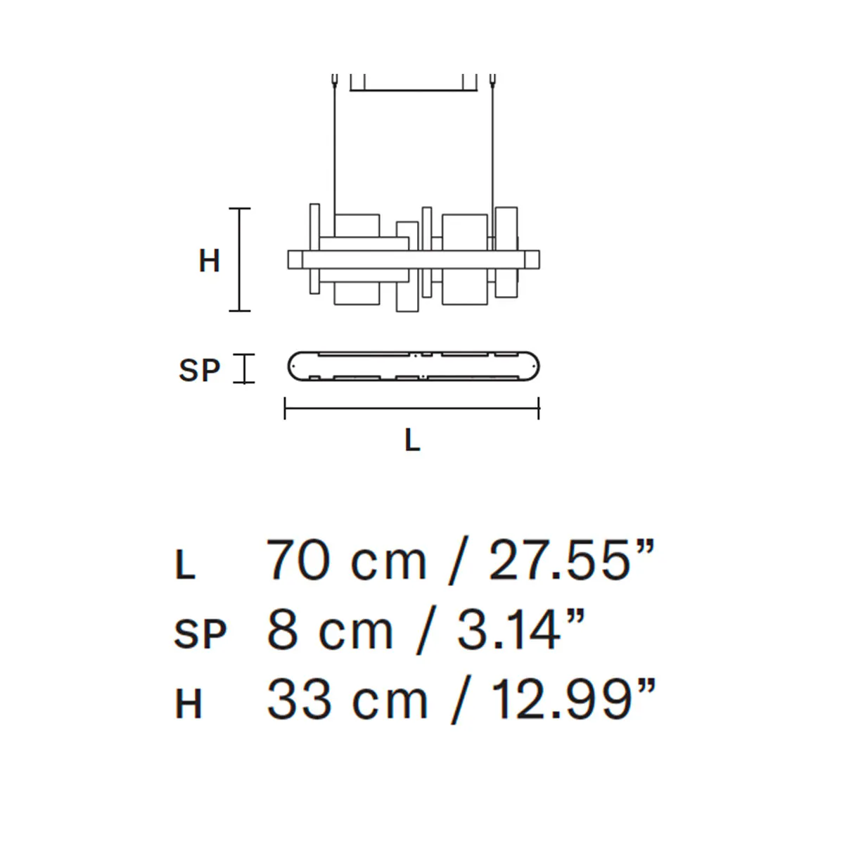 Honicé S70 Pendelleuchte, Onyx Stein, Gold brüniert, L: 70 cm