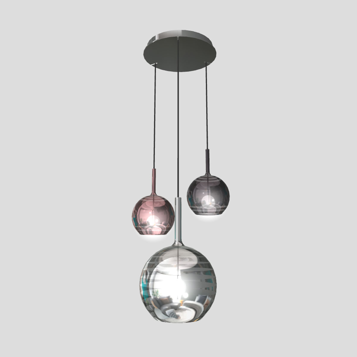 Lampen Baldachin für Glo, Lit, Mom 3-fach, Ø: 42 cm x H: 5 cm, Weiß Lampen Baldachin für Glo, Lit, Mom 3-fach, Ø: 42 cm x H: 5 cm, Titanium