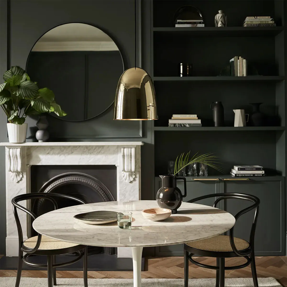 Stanley Large Pendelleuchte, Nickel Schwarz gehämmert, Ø: 26,5 cm