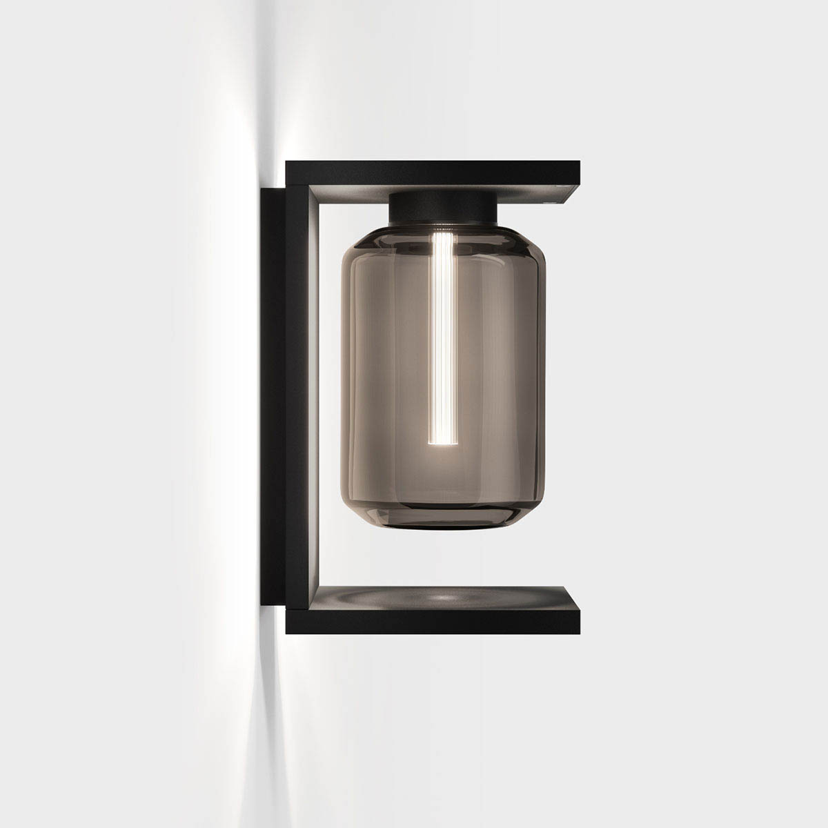 IP44.de dia Wandleuchte, H: 23 cm, B: 14 cm, Deep Black Ovale Wandleuchte für außen in der Farbe schwarz