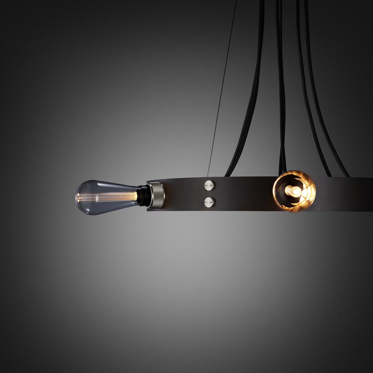Buster + Punch Hero Light Ring-Pendelleuchte 6-flammig Ø 80 cm, Graphit, Stahl
