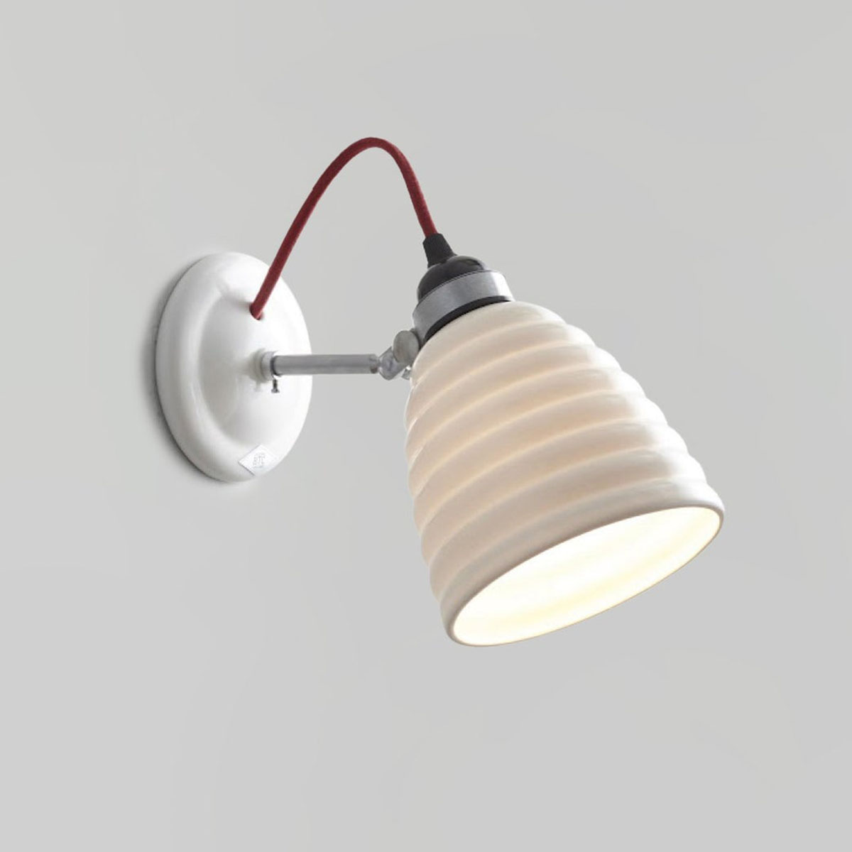 Original BTC Hector Bibendum Wandleuchte Kabel Rot