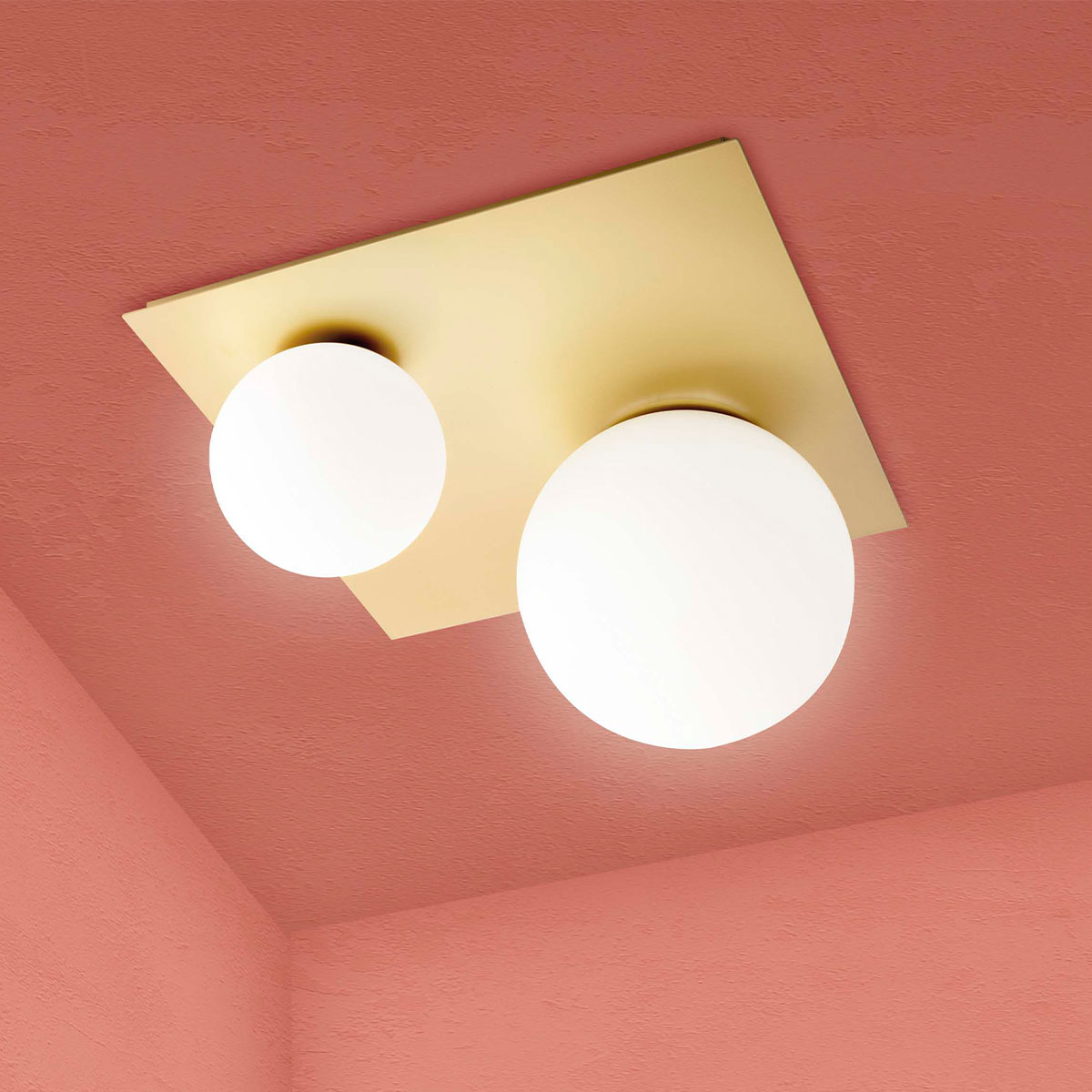 Moons PL 40x40 Deckenleuchte, Weiß Moons PL 40x40 Deckenleuchte, Blattkupfer