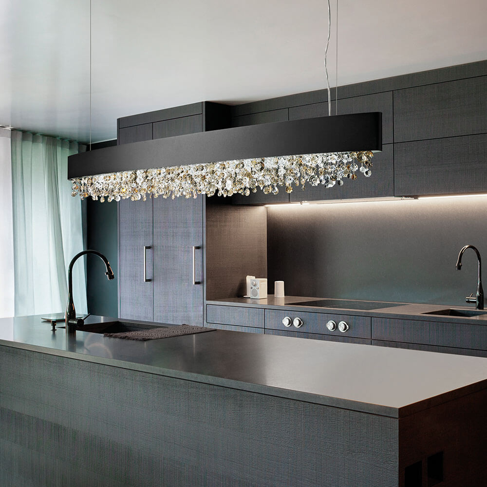 Olà S6 OV 160 Pendelleuchte, Navy Blau, L: 160 cm, LED-Modul