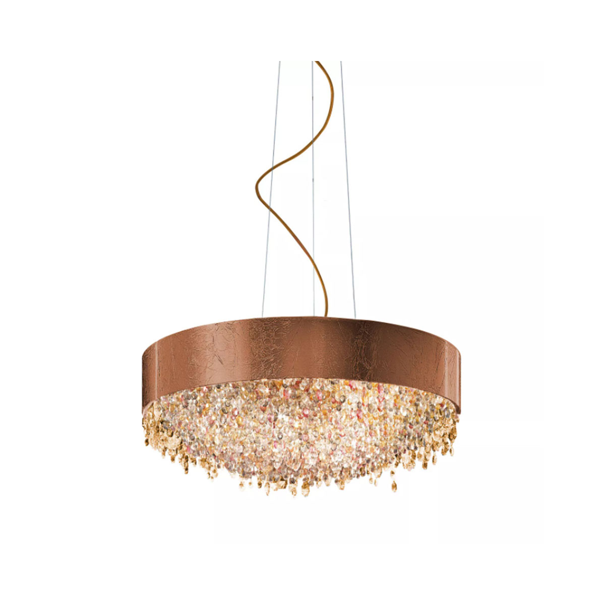 Masiero Olà S6 90 Pendelleuchte Pendelleuchten - elegantes Designerlicht aus Glas und Metall, Farbe Kupfer