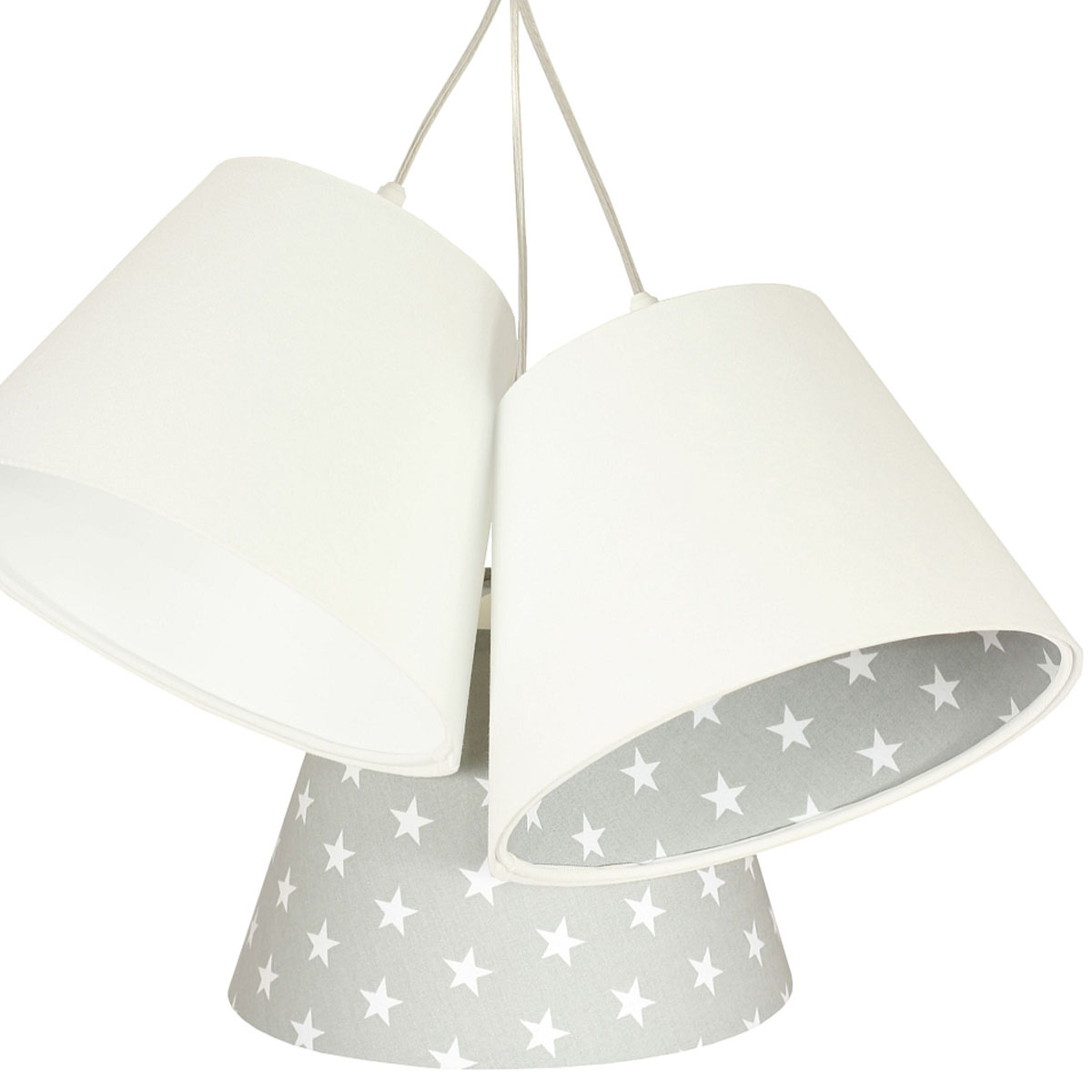 Kinder Hängelampe Sternenmuster, Ø: 53 cm, Weiß, Grau