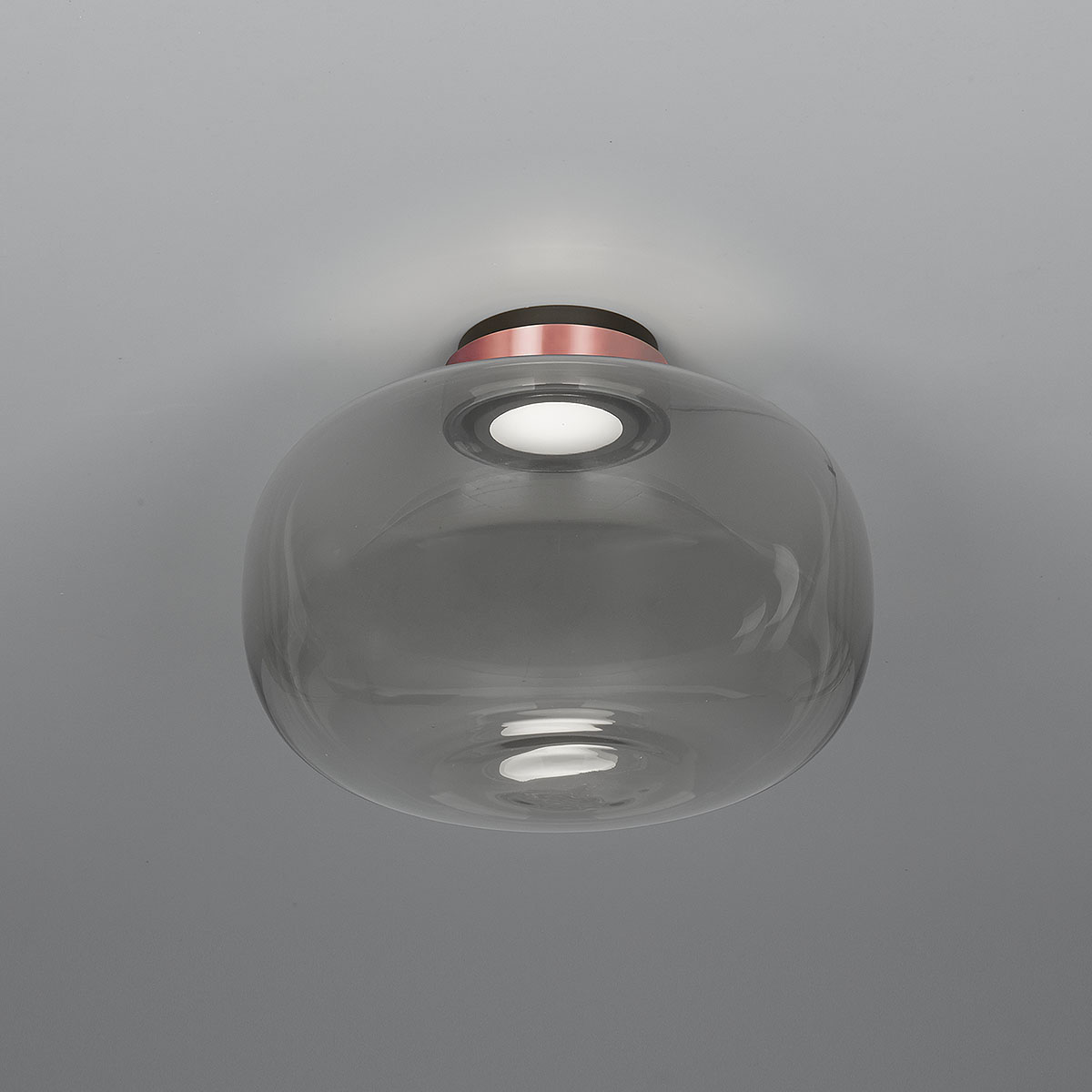 Legier 557.74 Deckenleuchte, Schwarz & Kupfer, Rauchglas Legier 557.74 Deckenleuchte, Schwarz & Kupfer, Rauchglas