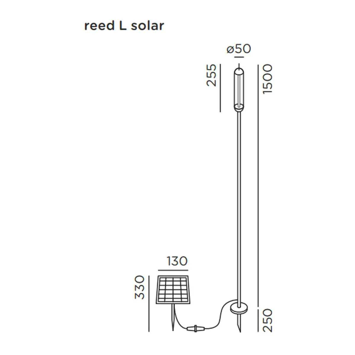 reed solar L Erdspießleuchte, H: 150 cm