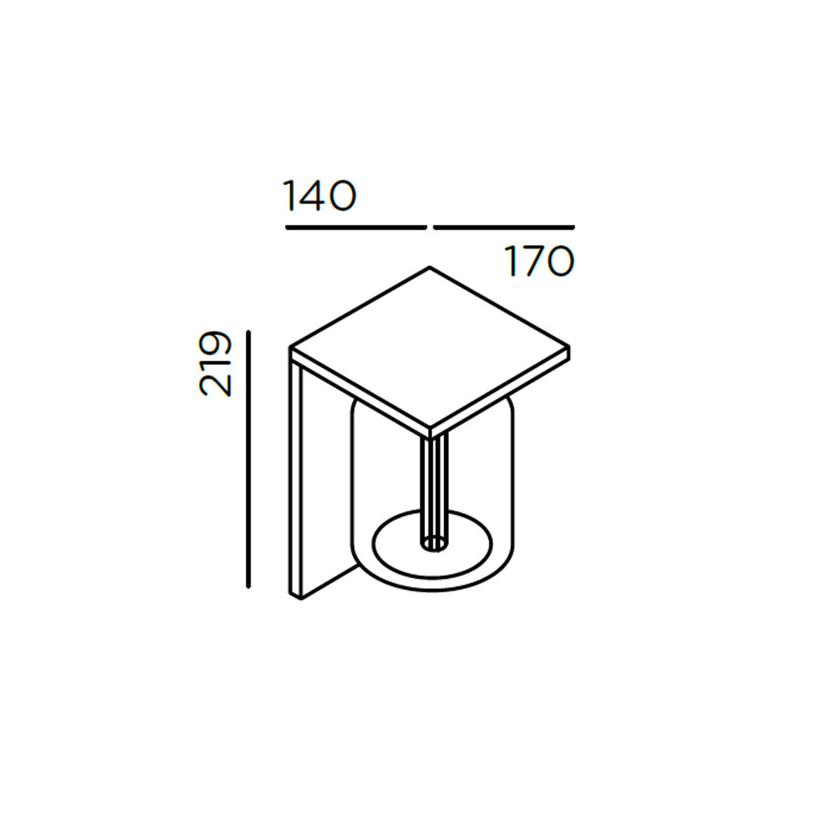 dia F Wandleuchte, H: 21,9 cm, B: 14 cm, Anthrazit dia F Wandleuchte, H: 21,9 cm, B: 14 cm, Deep Black