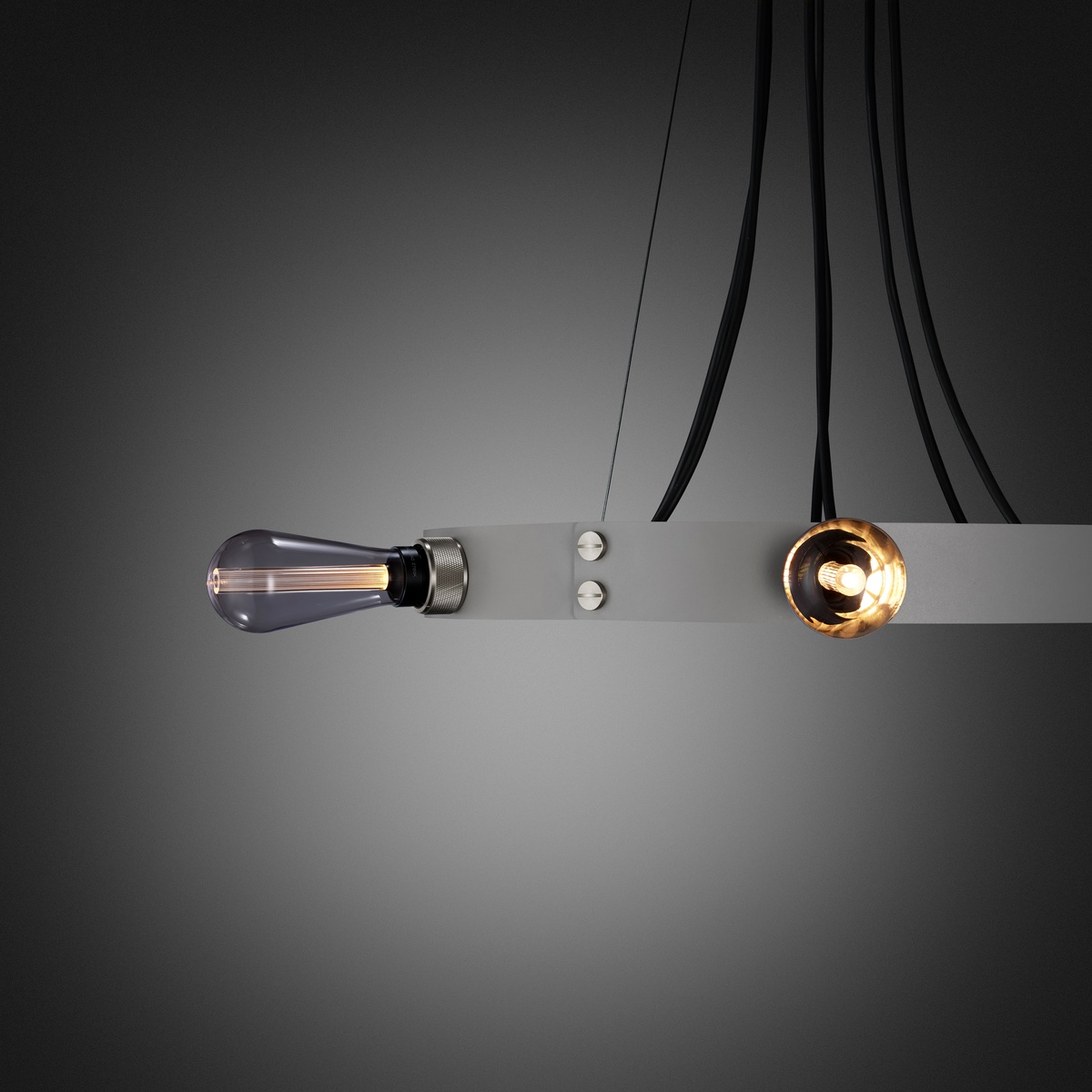 buster-punch-hero-light-stone-steel-smoked-detail Buster + Punch Hero Light Ring-Pendelleuchte 6-flammig Ø 80 cm, Stein, Stahl