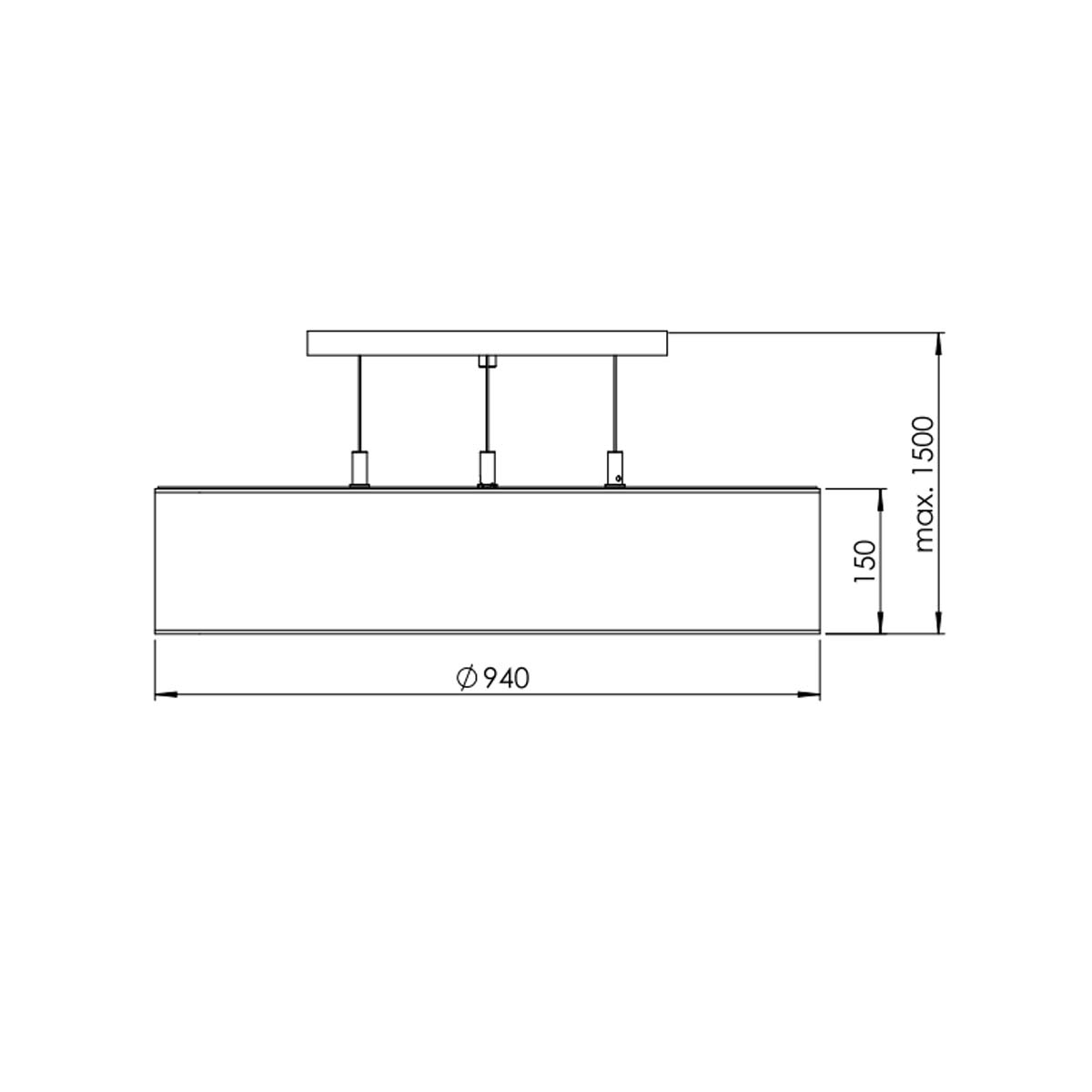 Pendelleuchte, Titansilber, Chintz naturweiß, Ø: 94 cm Pendelleuchte, Titansilber, Chintz naturweiß, Ø: 94 cm