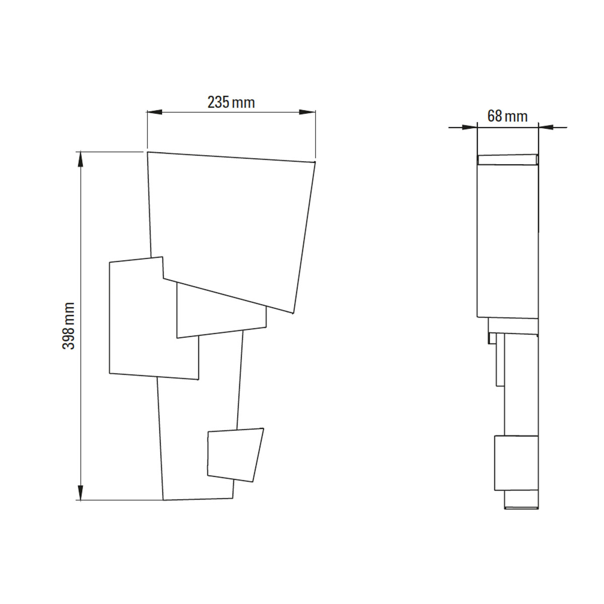 Technische Zeichnung DCW Editions Map 1 L Wall Wandleuchte H: 39,8 cm Technische Zeichnung DCW Editions Map 1 L Wall Wandleuchte H: 39,8 cm
