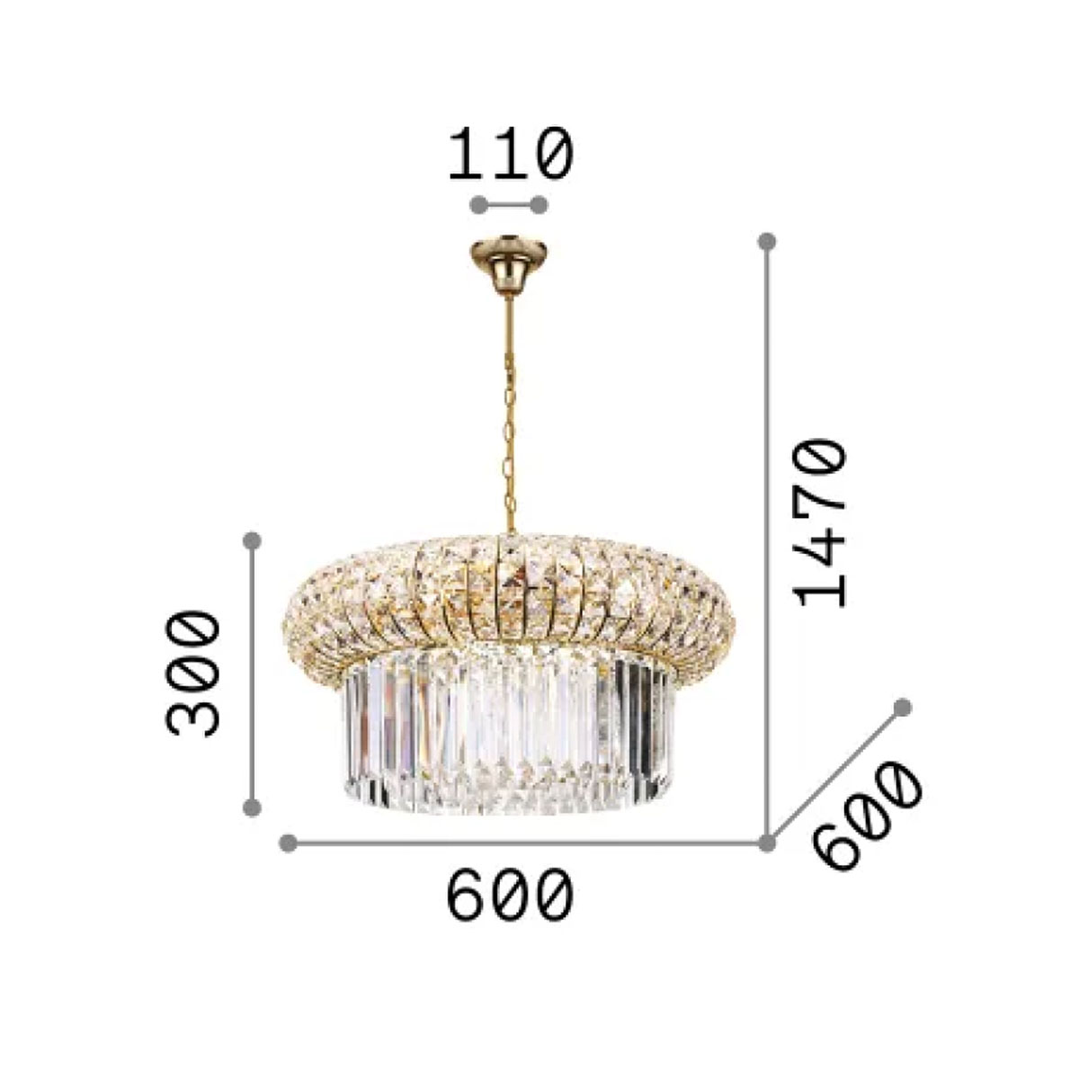 Nabucco SP12 Kronleuchter, Ø: 60 cm