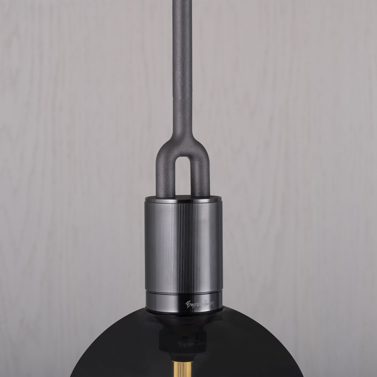Buster + Punch Forked Pendelleuchte, Globe, Medium, Gun Metal / Rauchglas