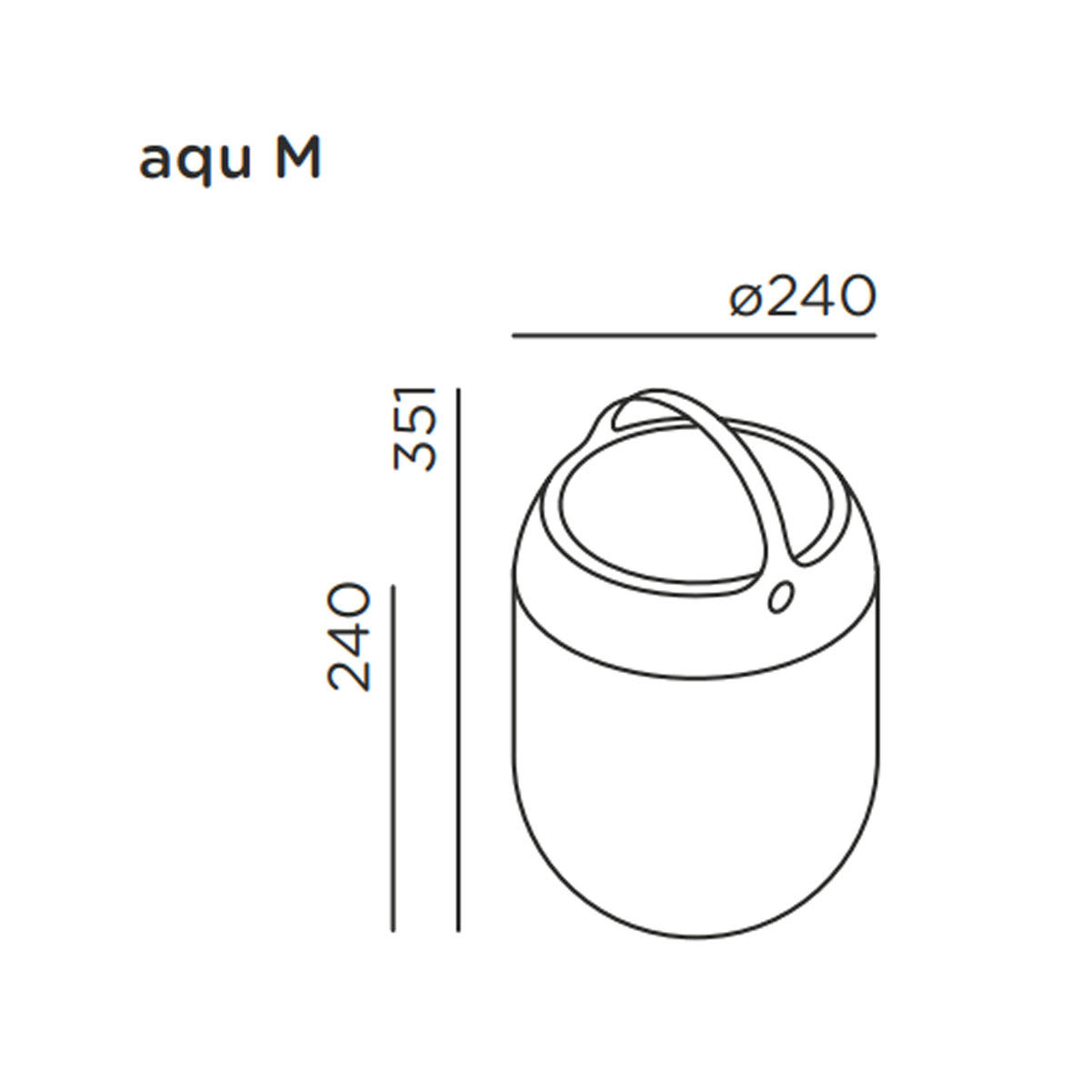 aqu Solar-Akku Tischleuchte, Jet Black, H: 35,1 cm