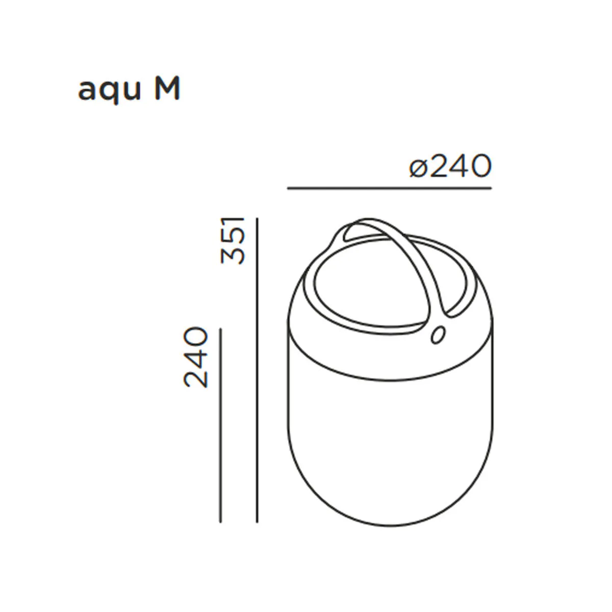 aqu Solar-Akku Tischleuchte, Jet Black, H: 35,1 cm