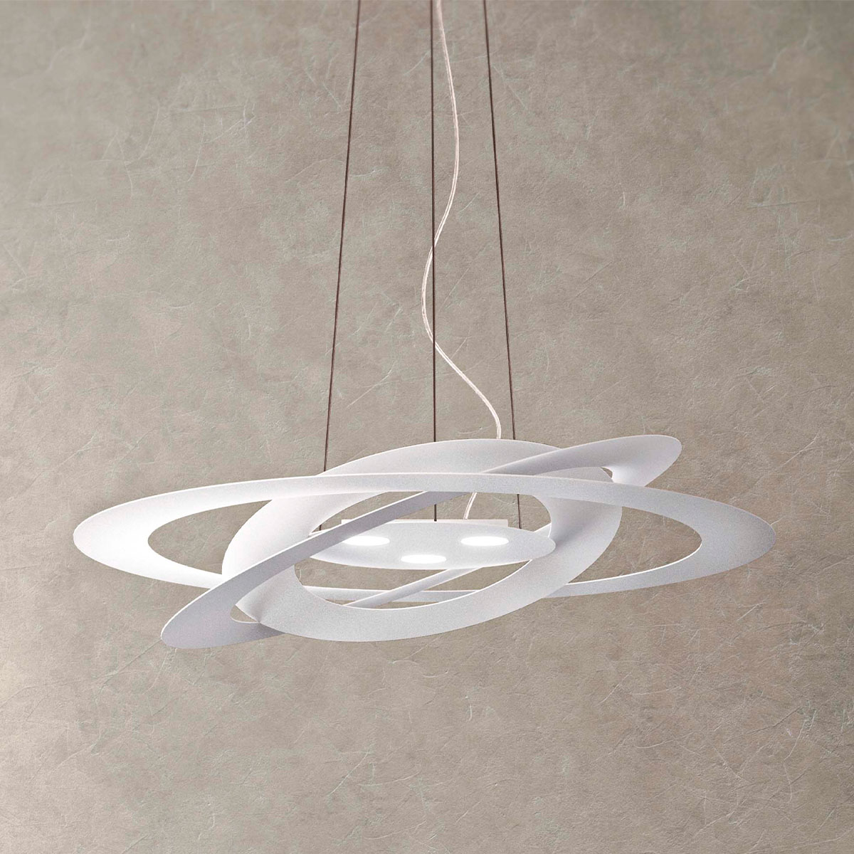 Afelio S60 Pendelleuchte, Ø: 60 cm, H: 12 cm, Weiß Afelio S60 Pendelleuchte, Ø: 60 cm, H: 12 cm, Schwarz