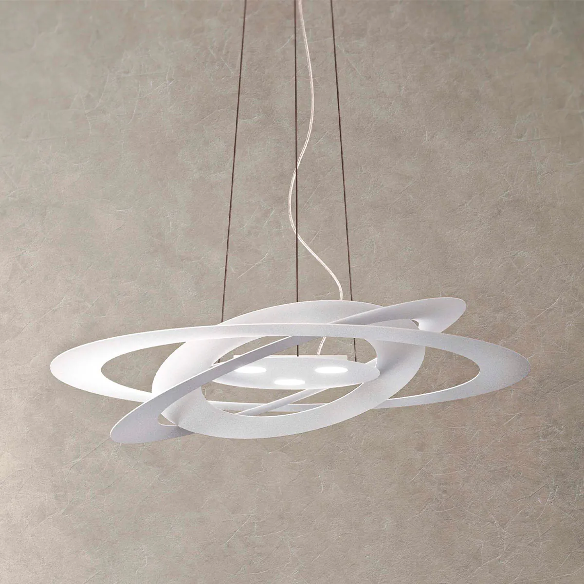 Afelio S60 Pendelleuchte, Ø: 60 cm, H: 12 cm, Weiß Afelio S60 Pendelleuchte, Ø: 60 cm, H: 12 cm, Schwarz