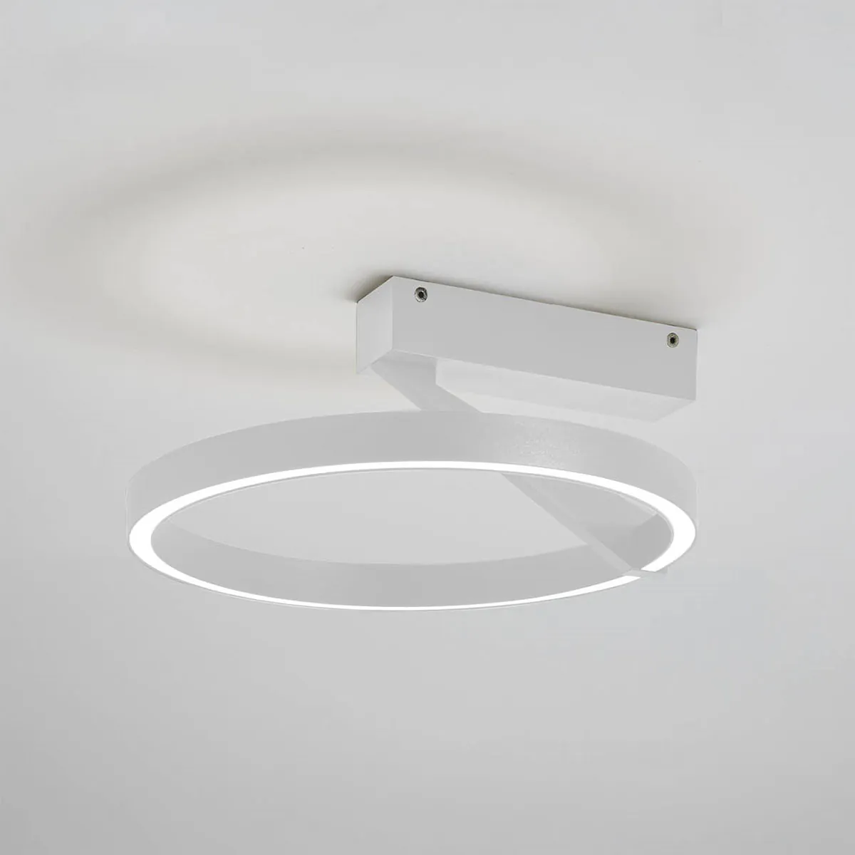 Vivida Meridiana Ring Wand-/ Designer-Wandleuchte mit Up-Down Licht, Weiß, Ø: 33 cm – indirekte Beleuchtung für stimmungsvolles Ambiente, Ringlampe