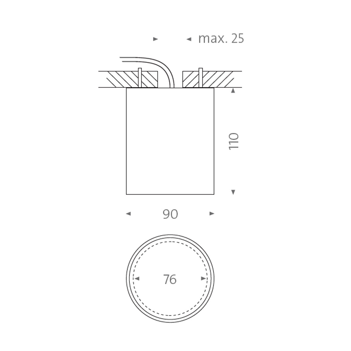 Wittenberg 4.0, wi4-ab-1r-dl-ip54 Aufbaustrahler, Schwarz matt, Extra-Warmweiß 2700K, Flood 38°