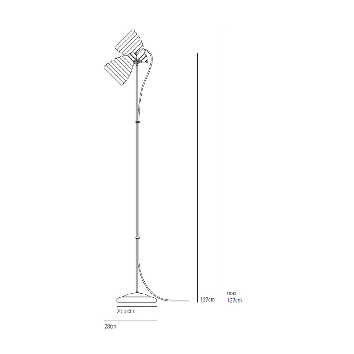 Hector Bibendum Stehleuchte, H: 127-137 cm, Kabel Türkis