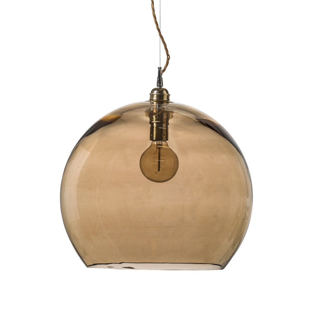 Ebb & Flow Rowan Pendelleuchte XL Ø 39 cm Rowan Pendelleuchte XL Ø 39 cm, Golden Smoke, Gold Golden Smoke Pendelleuchten – hochwertige Innenbeleuchtung, mundgeblasen für Wohnzimmer