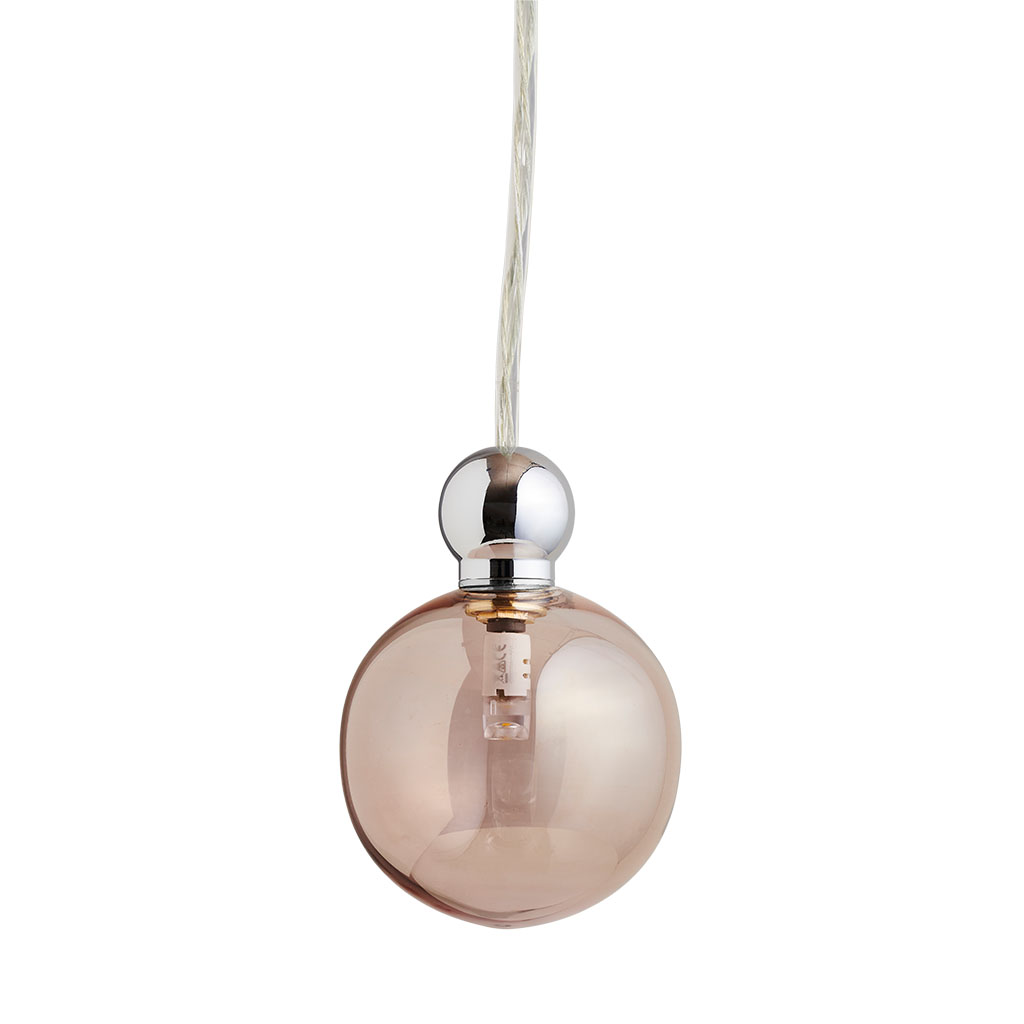 Ebb & Flow Uva Pendelleuchte M Ø 7 cm Uva Pendelleuchte M Ø 7 cm, Obsidian, Silber, für Multi-Baldachin Obsidian Pendelleuchten – skandinavische Glaslampe, handgefertigt für Wohnzimmer