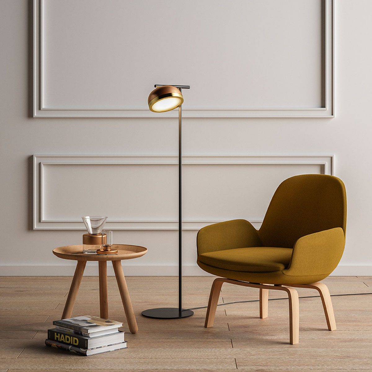Designerleuchte TOOY Molly 556.62 Stehleuchte H: 130 cm, Kupfer, Kupfer aus Metall Aluminium in Kupfer