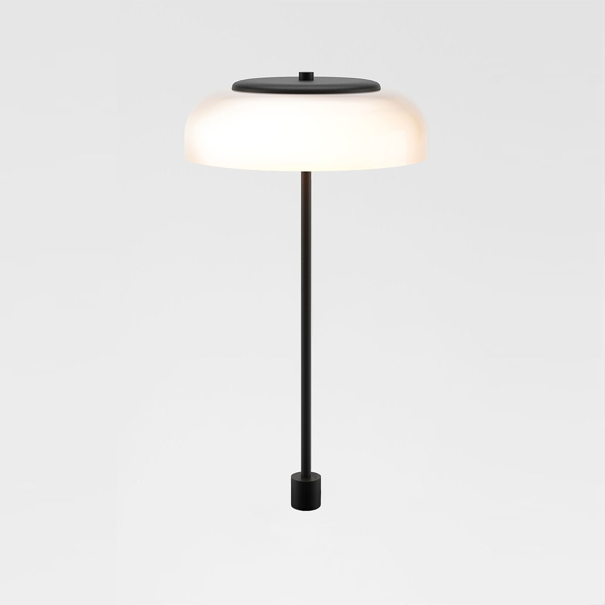 Blossi Tischleuchte integriert, Ø: 23 cm, H: 43 cm, Schwarz & Opalglas Blossi Tischleuchte integriert, Ø: 23 cm, H: 43 cm, Schwarz & Opalglas