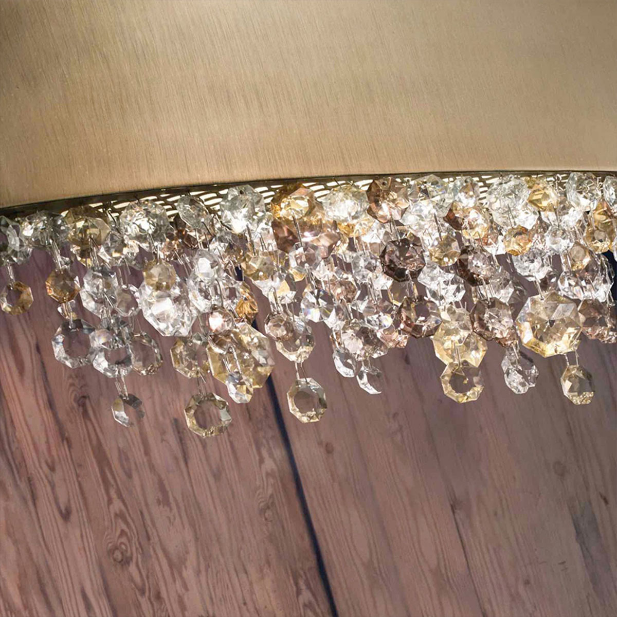 Masiero Olà S6 90 Pendelleuchte Pendelleuchten - elegantes Designerlicht aus Glas und Metall, Farbe Gold