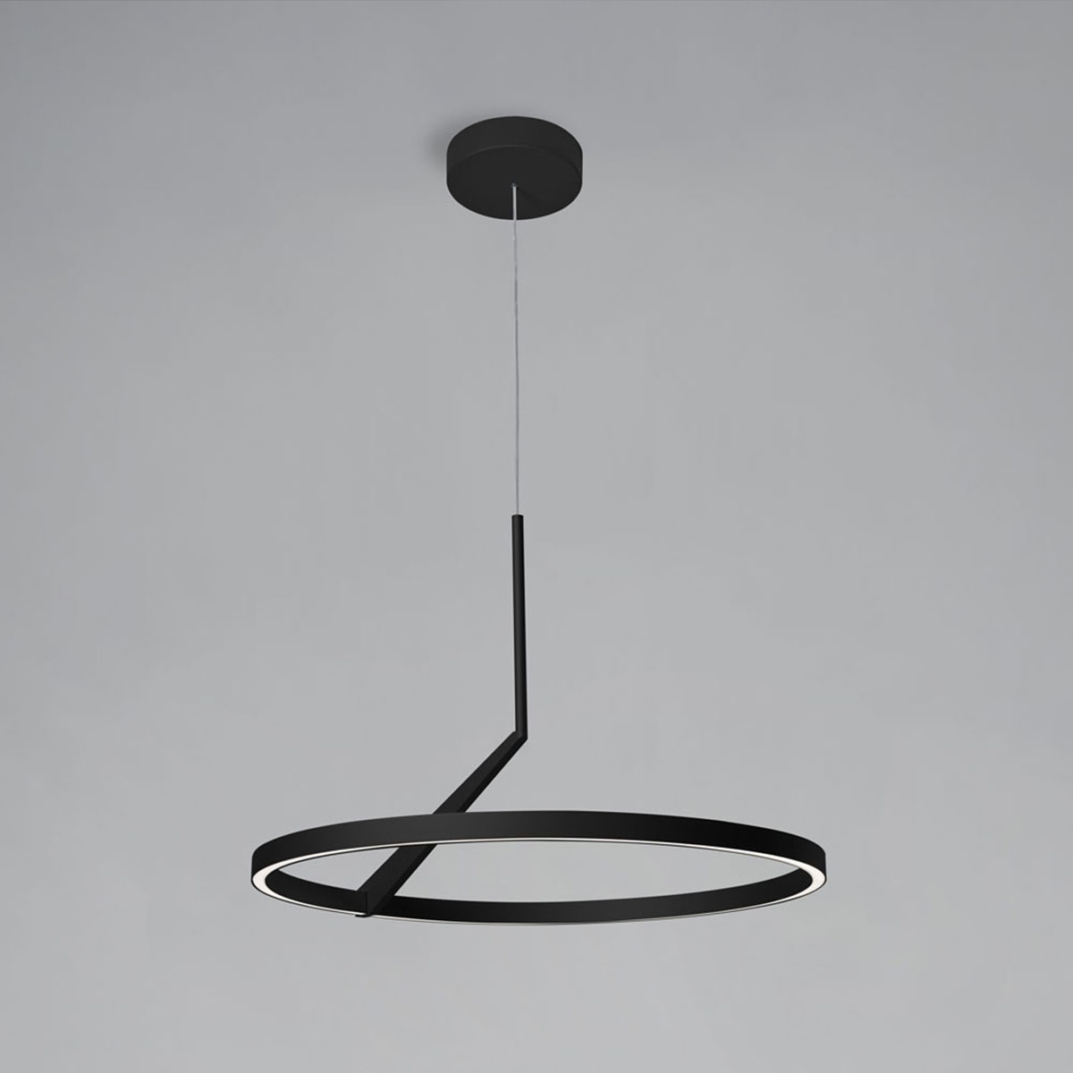 Meridiana Ring Pendelleuchte mit Up-Down Licht, Schwarz, Ø: 60 cm