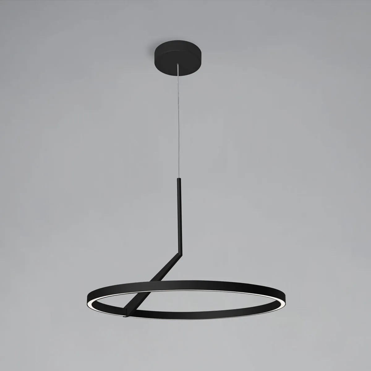 Meridiana Ring Pendelleuchte mit Up-Down Licht, Schwarz, Ø: 60 cm