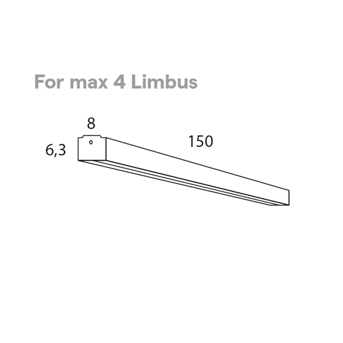 Baldachin Linear Rose, L: 150 cm, Schwarz, 1-10V Baldachin Linear Rose, L: 150 cm, Aluminium, Phase Cut