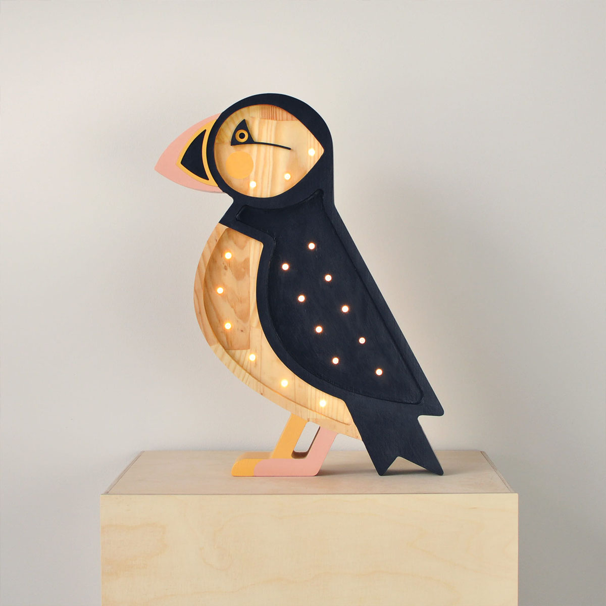 Kinder Nachtlicht Papagei, Holz, naturfarben, handgemacht