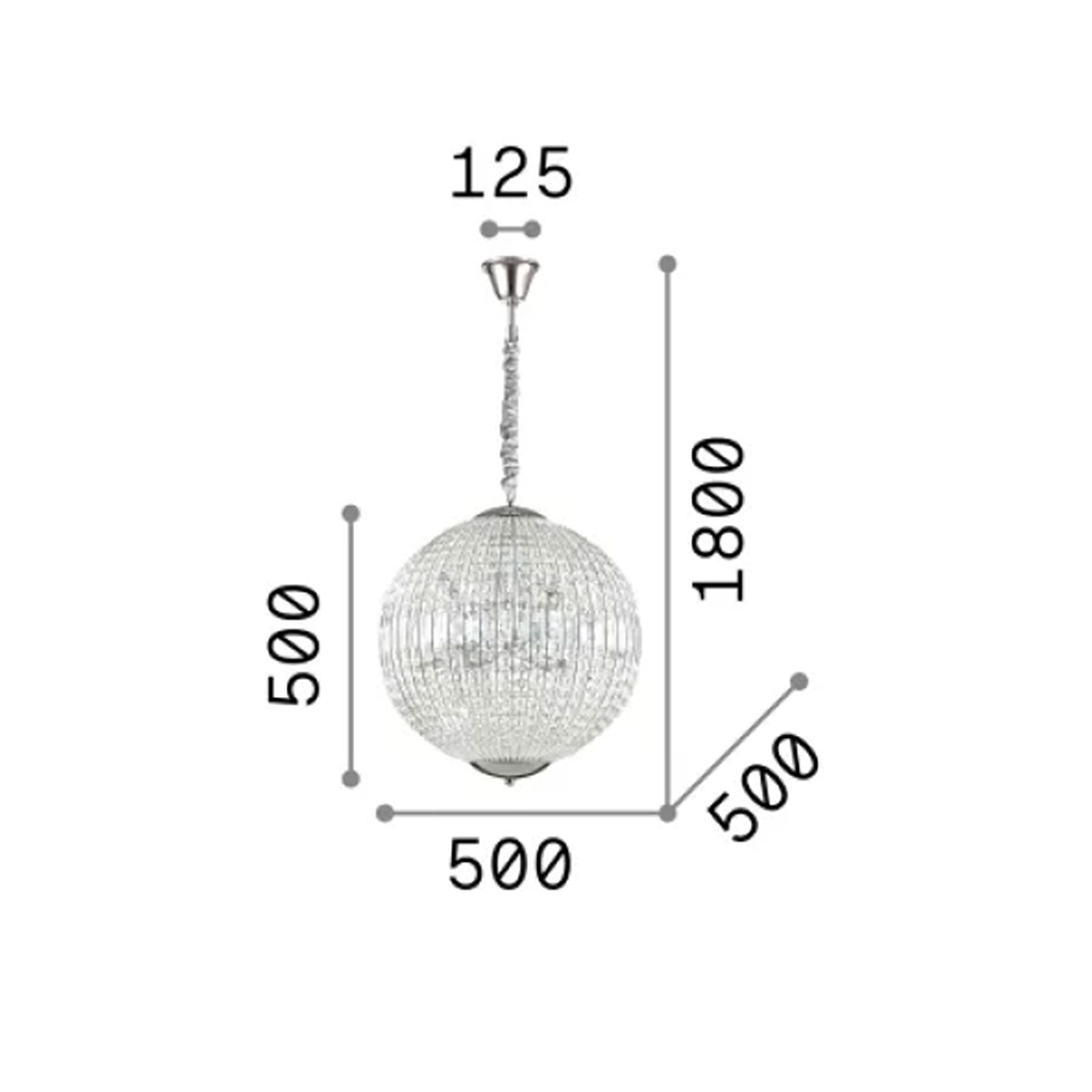 Luxor SP8 Kronleuchter, Ø: 50 cm