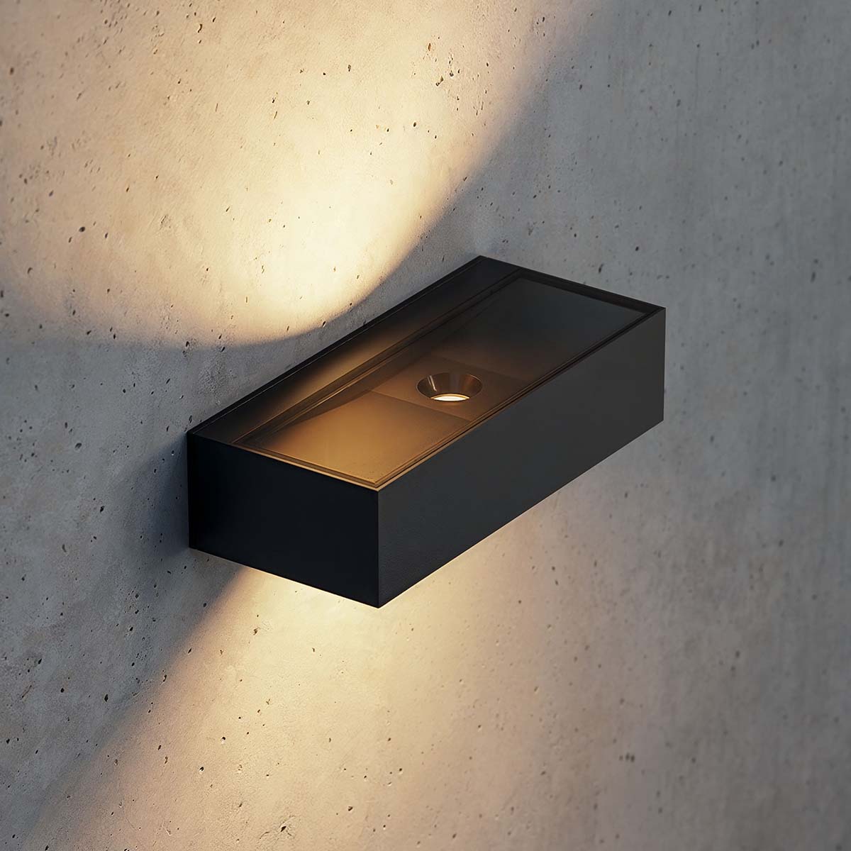 IP44.de iem.2 X Wandleuchte, H: 4,5 cm, T: 8,2 cm Deep Black DALI