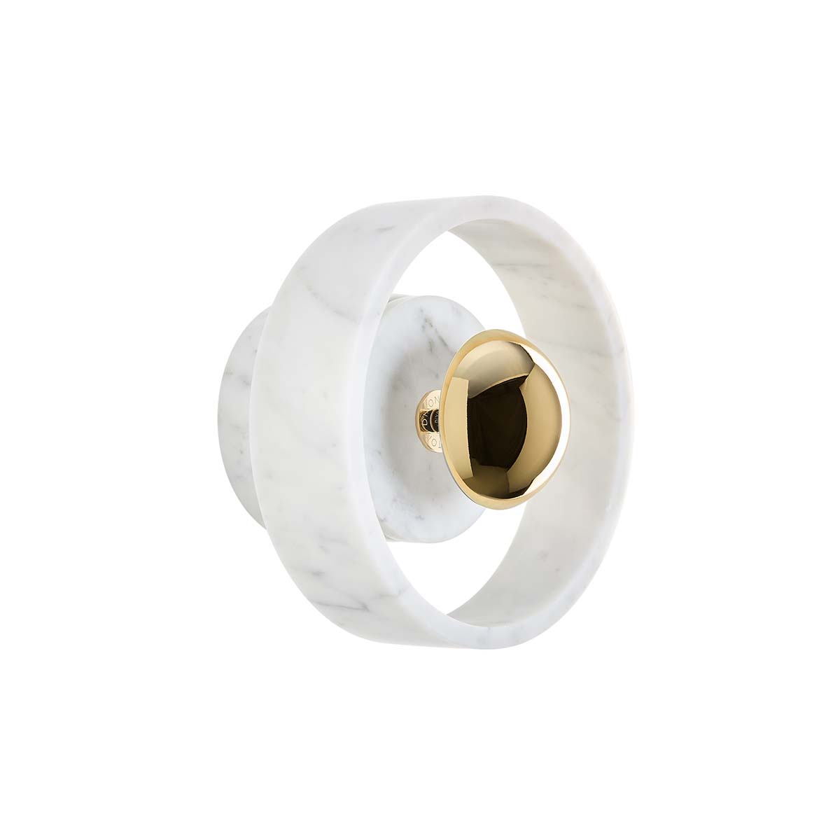 Tom Dixon Stone LED Wandleuchte, Ø: 18 cm, T: 13,1 cm, Weiß/Gold Tom Dixon Stone LED Wandleuchte, Ø: 18 cm, T: 13,1 cm, Weiß/Gold