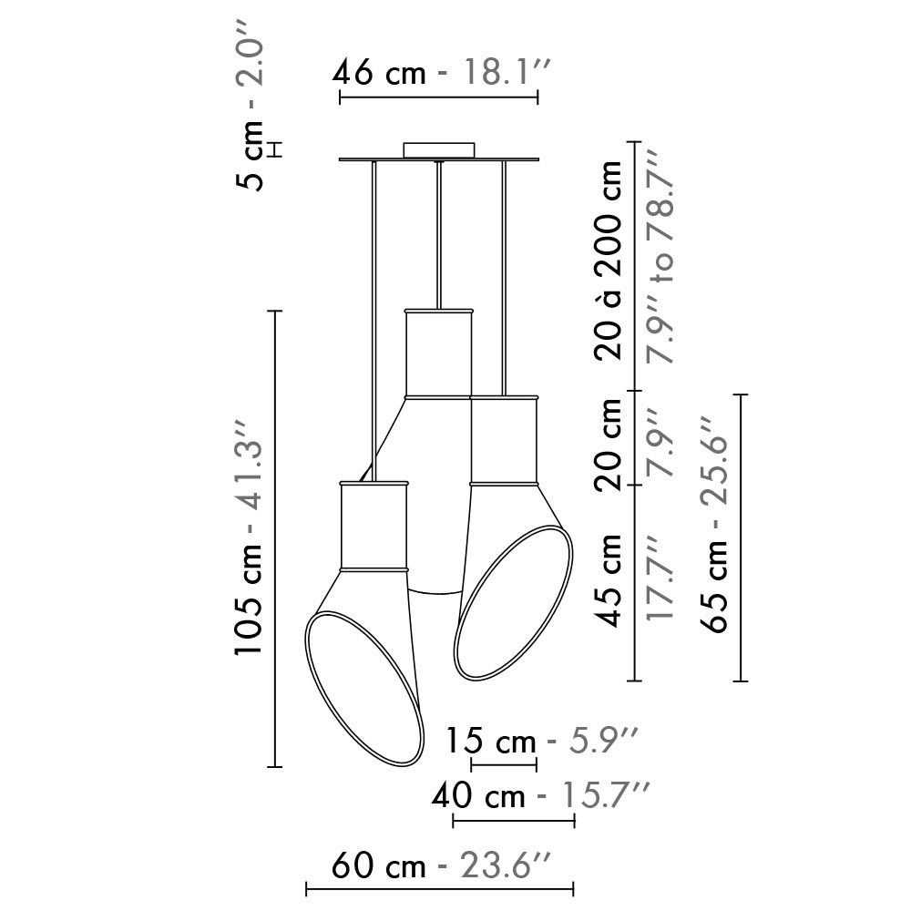 Cargo Pendelleuchte 3-flammig Small Ø: 60 cm
