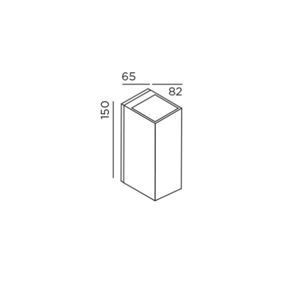 IP44.de iem.2 Wandleuchte, H: 15 cm, T: 8,2 cm Anthrazit