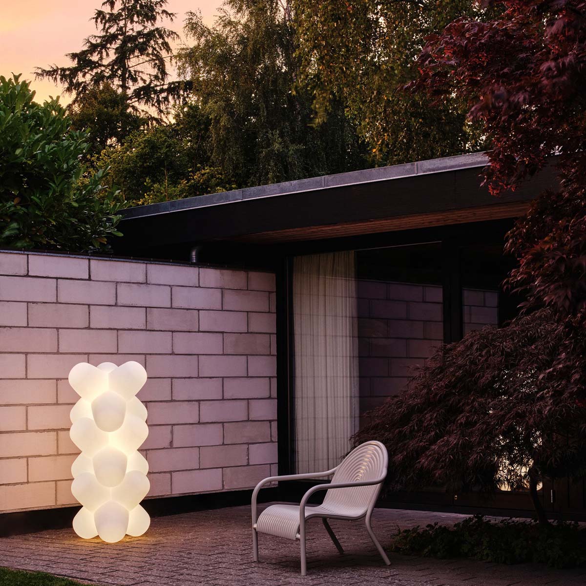 Tom Dixon Jack Portable Akku Stehleuchte, B: 57 cm, H: 52 cm, Weiß