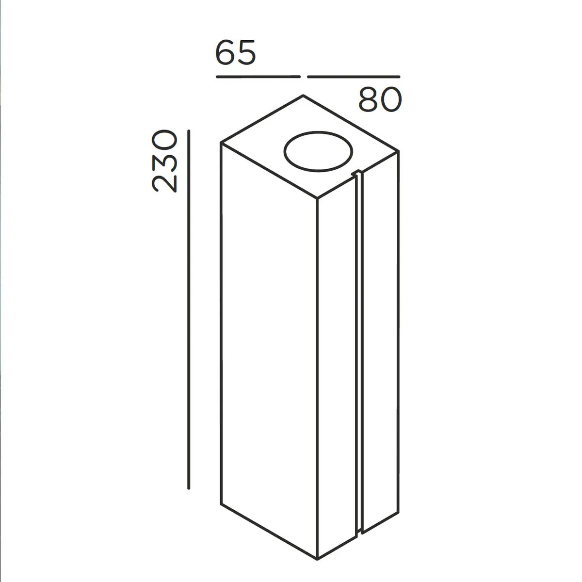 cut Wandleuchte, H: 23 cm, B: 6,5 cm, Deep Black