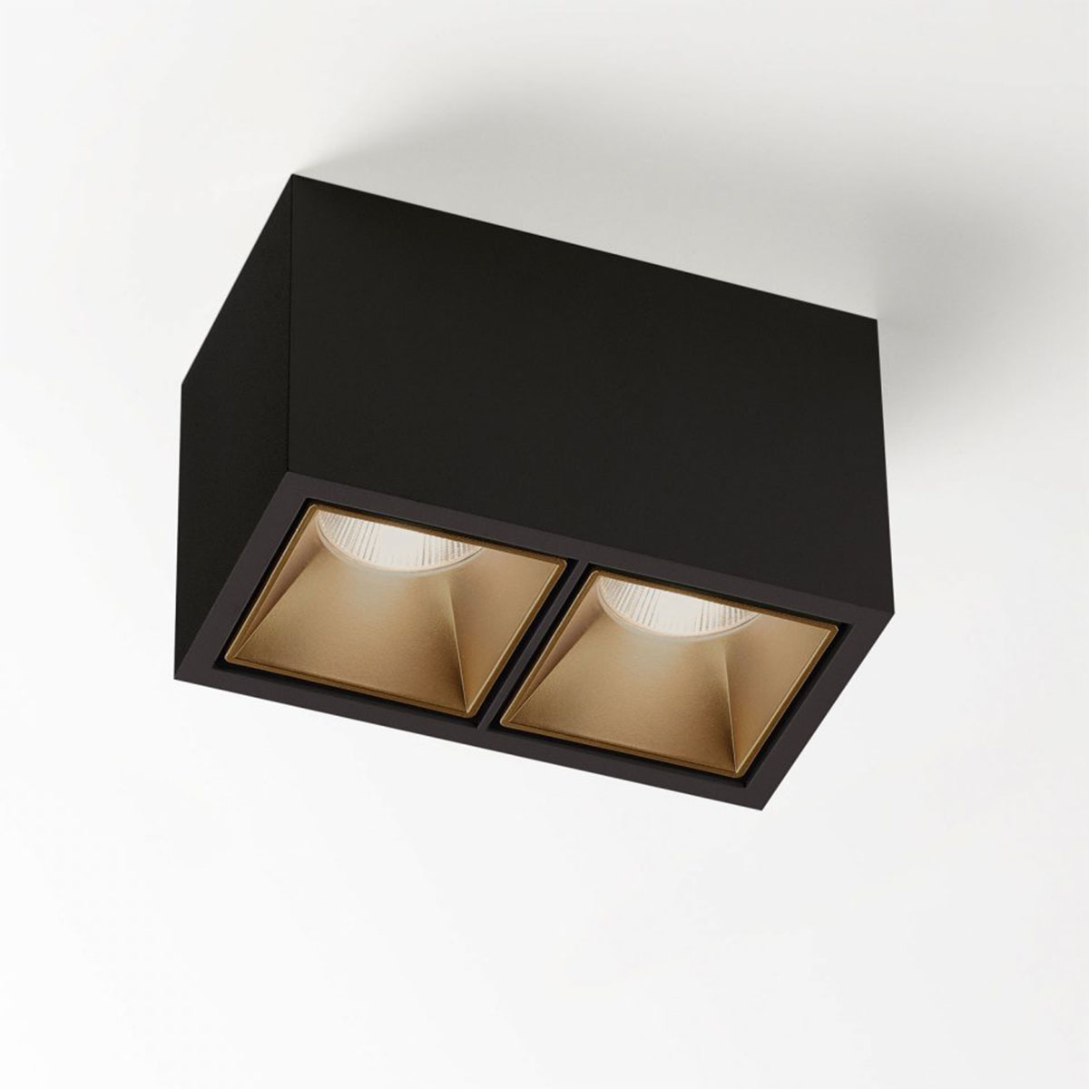 DeltaLight BOXY 2 L 92733 DIM8 Aufbaustrahler, L: 14,8 cm, B: 8 cm Schwarz & Bronze, Warmweiß 3000K Bronze Modern neutral – moderne für Flur, Abstrahlwinkel 33°