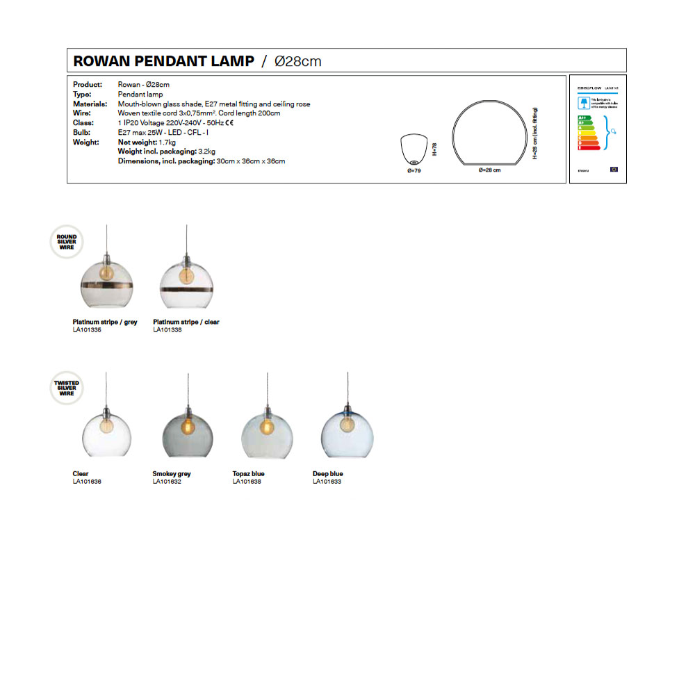 Rowan Pendelleuchte L Ø 28 cm, Ivy Green, Gold
