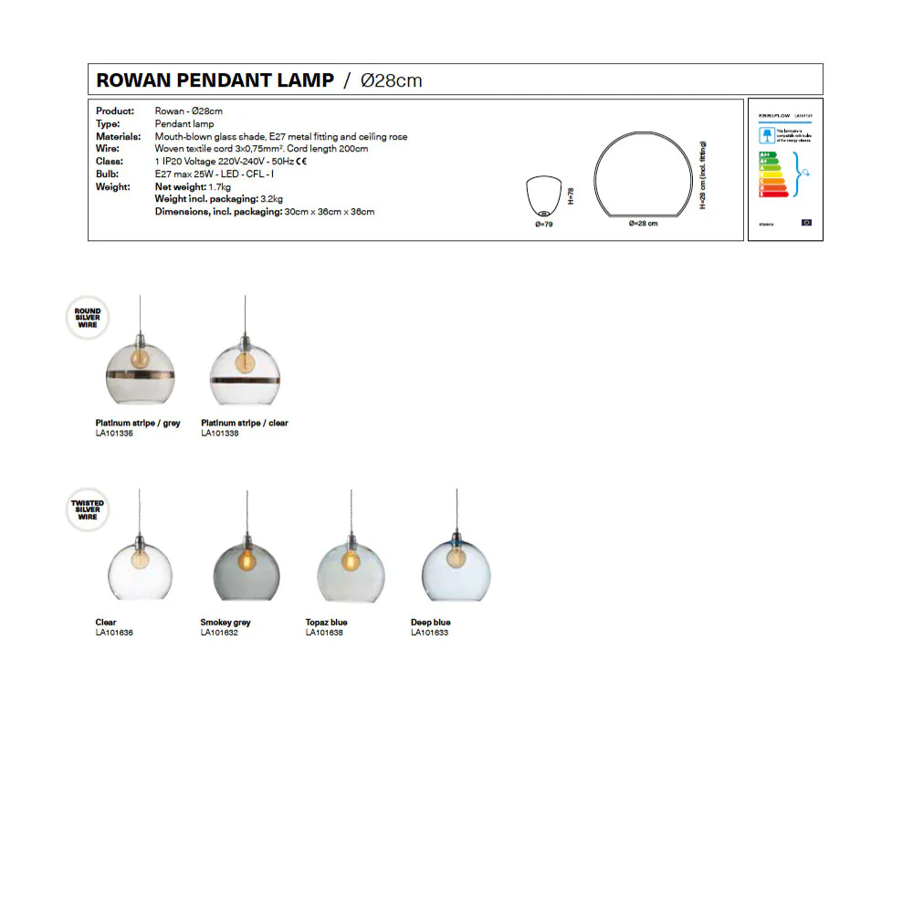 Rowan Pendelleuchte L Ø 28 cm, Ivy Green, Gold