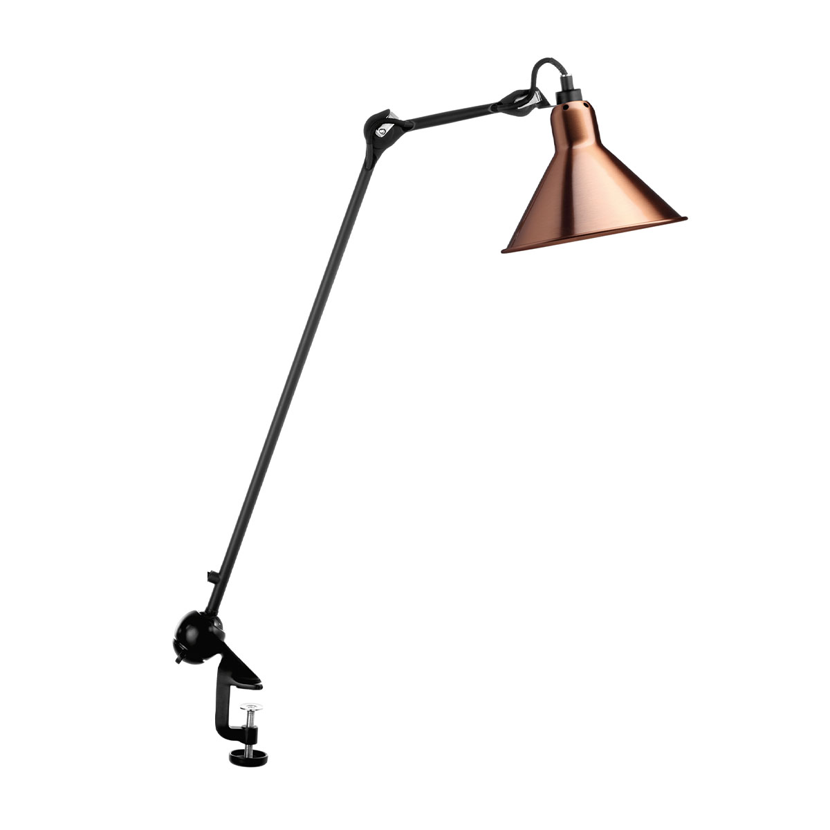 DCW Editions Lampe Gras N° 201 Tischleuchte, H: 59 cm Schwarz, Schirm Kupfer Konisch Schwarz Modern – hochwertige Tischleuchte für Nachttisch DCW Editions Lampe Gras N° 201 Tischleuchte, H: 59 cm Schwarz, Schirm Kupfer & Weiß Konisch Schwarz Modern – moderne Tischleuchte für Nachttisch