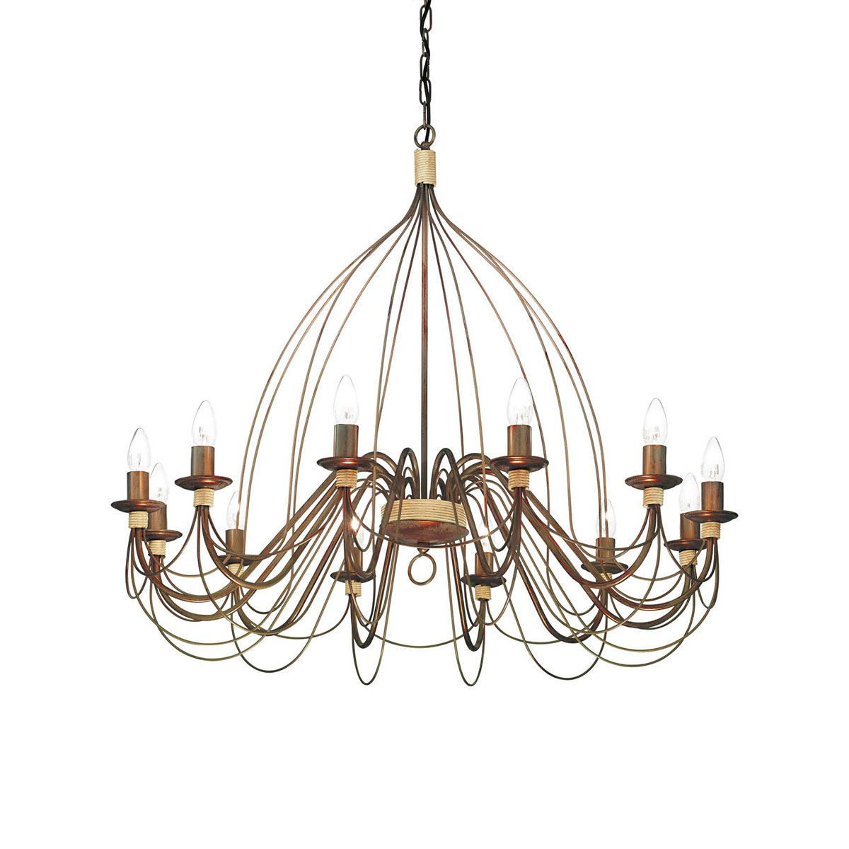 Corte SP12 Kronleuchter 12-flammig, Rost Antik, Ø: 95 cm