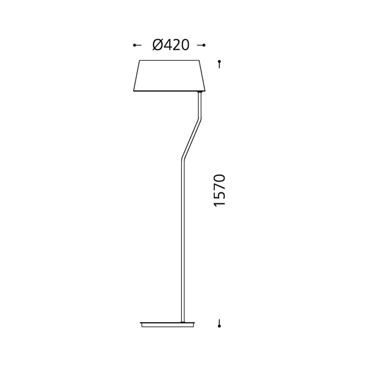 Stehleuchte Messing, Chintz naturweiß, H: 157 cm Stehleuchte Messing, Chintz naturweiß, H: 157 cm
