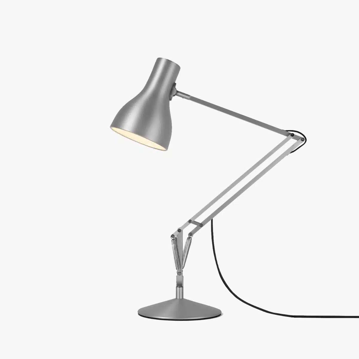 Anglepoise Type 75 Tischleuchte, H: max. 90 cm in Silver Lustre als silberne Design-Tischleuchte mit verstellbarem Arm und elegantem Metall-Finish, perfekt als moderne Arbeitsplatz- und Leselampe