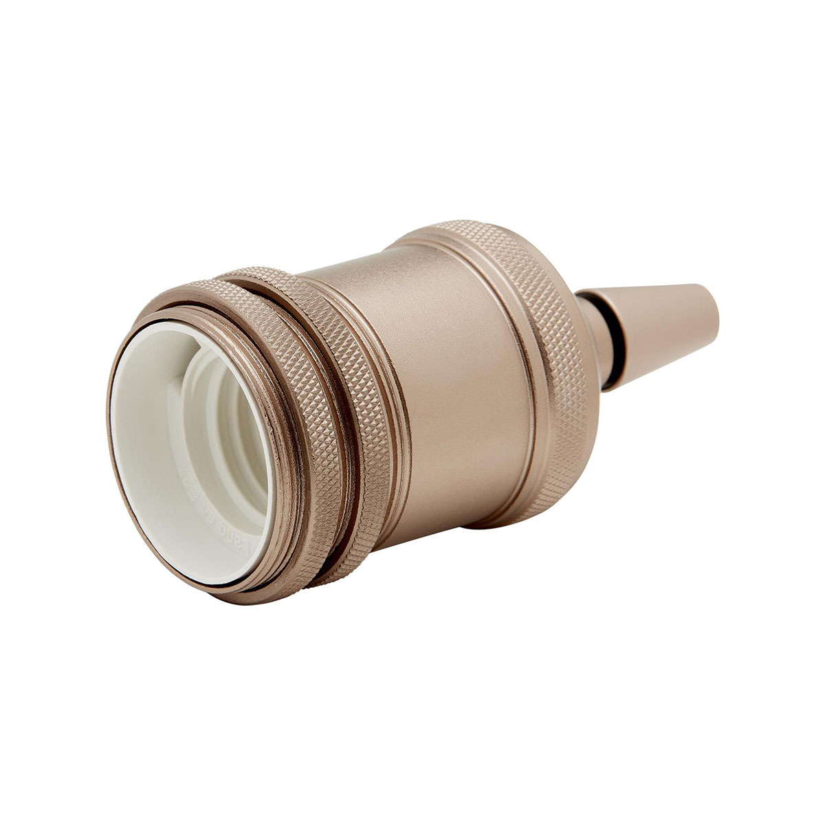 Lampenfassung E27 Aluminium mit Gewinde mit Ring Champagner